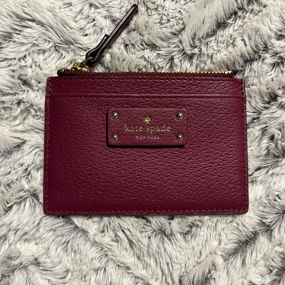 NWT Kate Spade Burgundy Card Holder